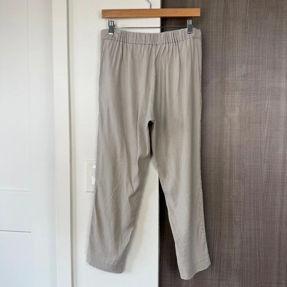 Babaton Aritzia Tan Conan Linen Trouser Pants Cropped Tapered Size 8